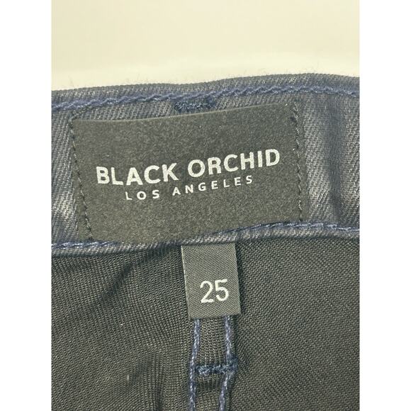 Black Orchid NWT Jeans Women SZ 25 Black Mid Rise Liquify soft Denim Skinny - Picture 8 of 10